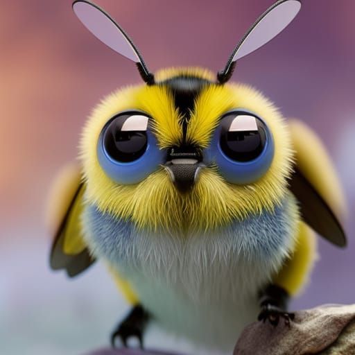 Cute 3D Bumblebee with Big Eyes