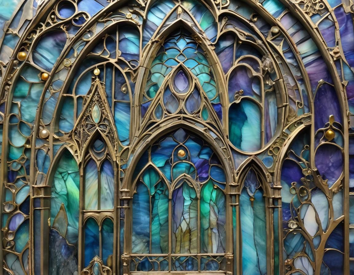 Iceberg Cathedral with Labradorite and Golden Filigree