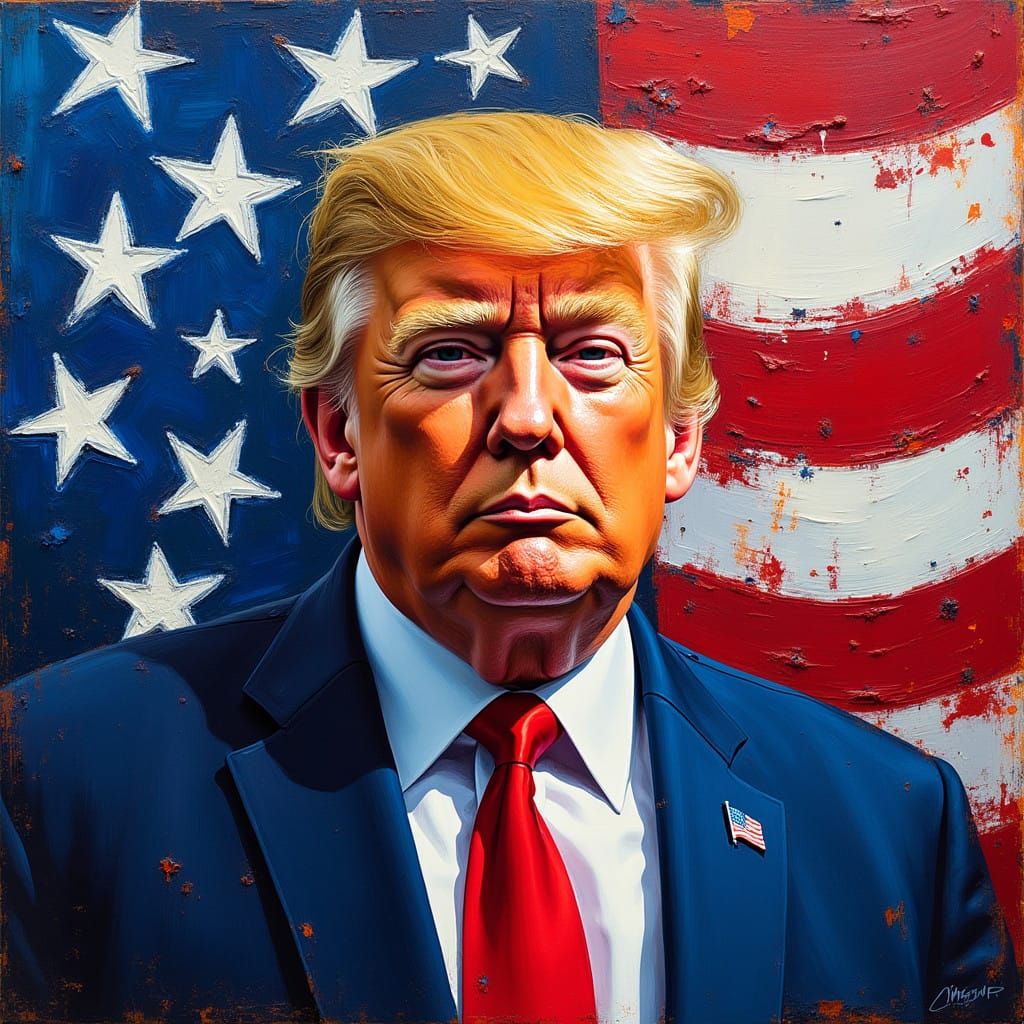 Neo-Expressionist Portrait of America's Leader