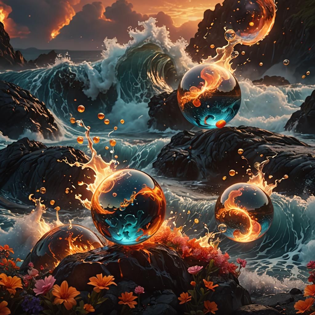 Elemental Spheres: Fire, Earth, Wind, and Water
