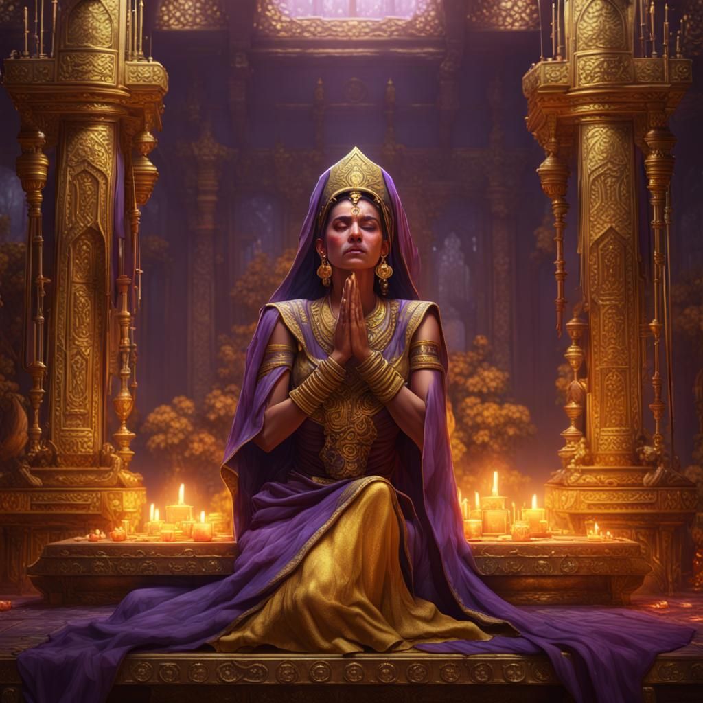 Crying War Priestess at Golden Altar