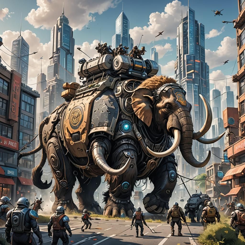 Doodle Robot Archers Clash in Futuristic Cityscape