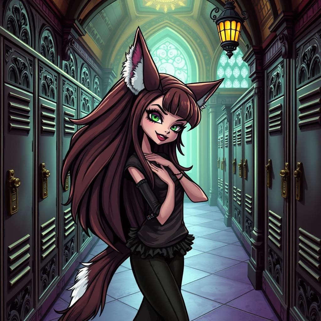 Wolf-Girl in Whimsical Gothic Monster High Setting