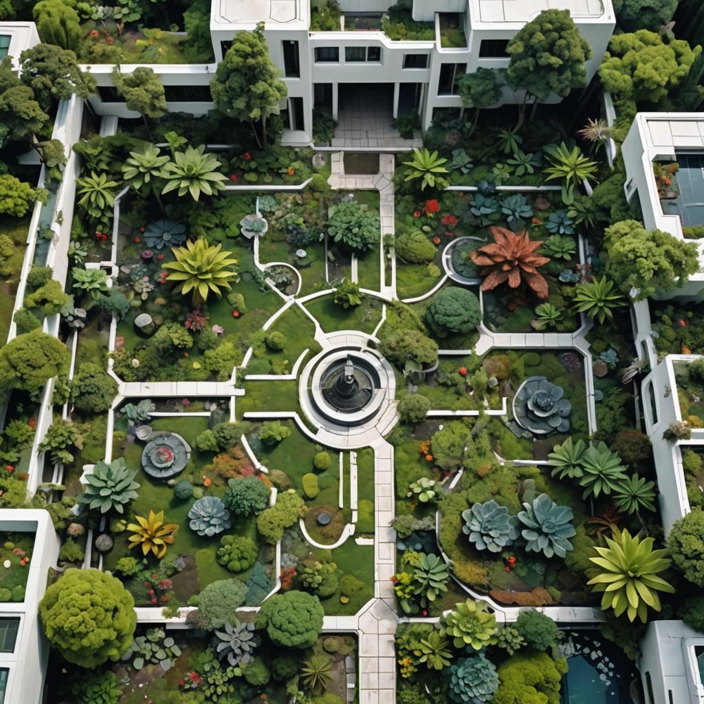 Futuristic wild garden.