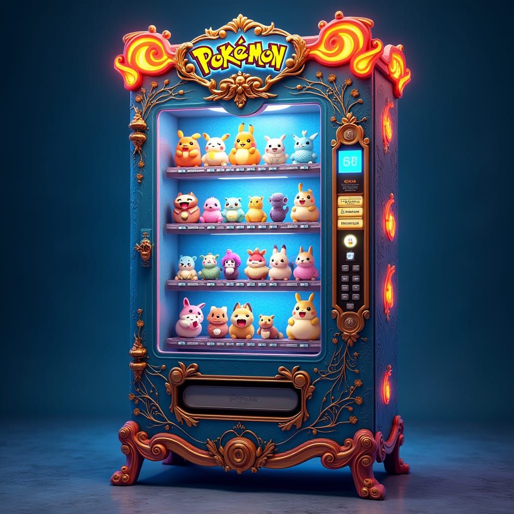 Enchanted Pokémon Vending Machine in Fantasy Style