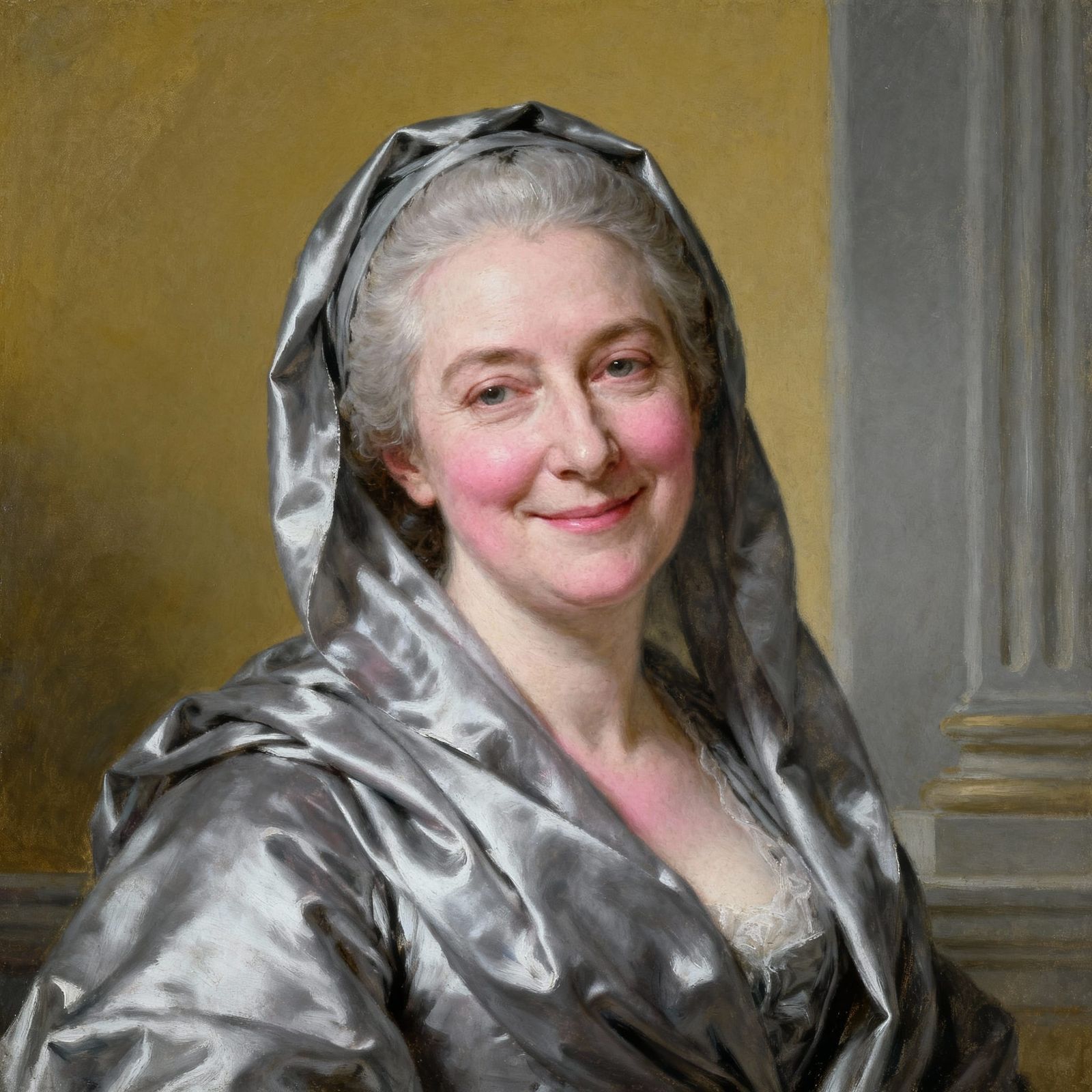 Elegant Rococo Portrait of a Mature Woman