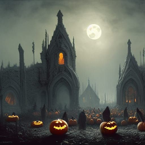 Eerie Spirits Rise in a Frosty Pumpkin Patch