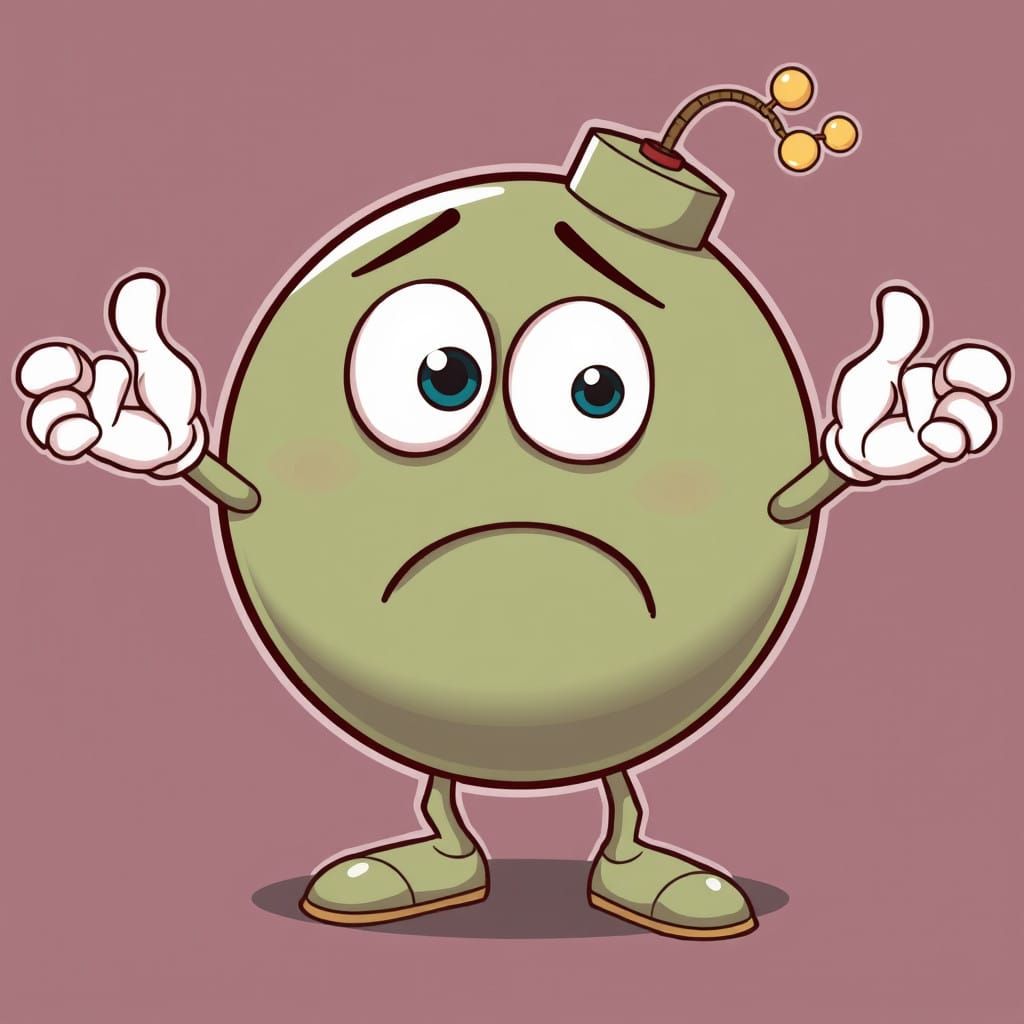 Gigantic Cartoon Bomb Shrugs Off Its Existence