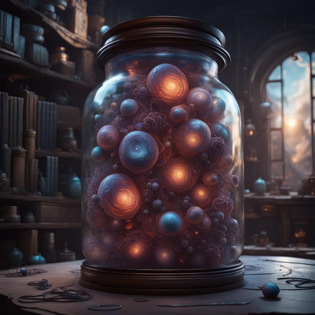 Multiverse Trapped in a Jar: Fantasy Concept Art