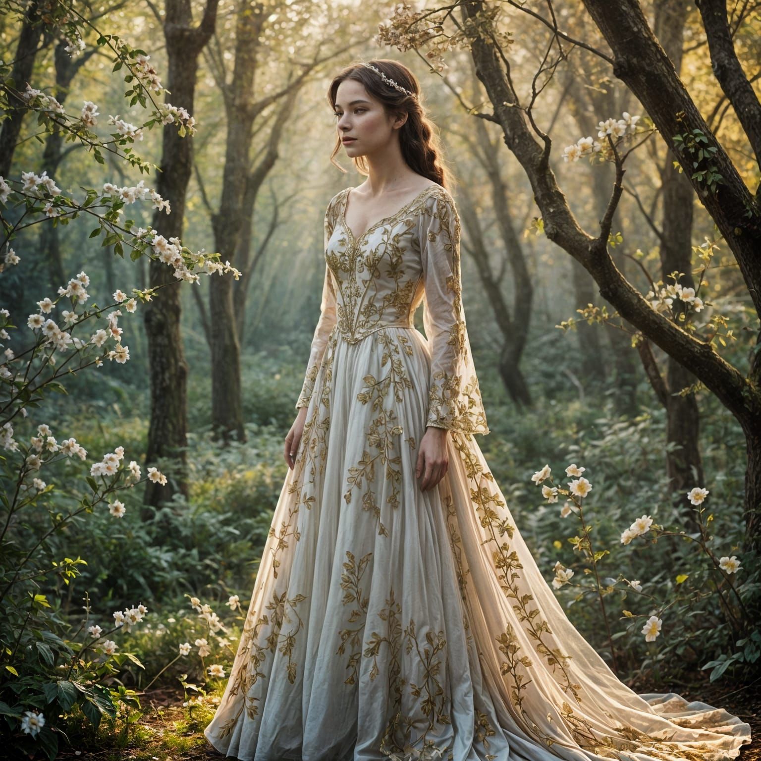 Elegant Snow White in a Fairy Tale