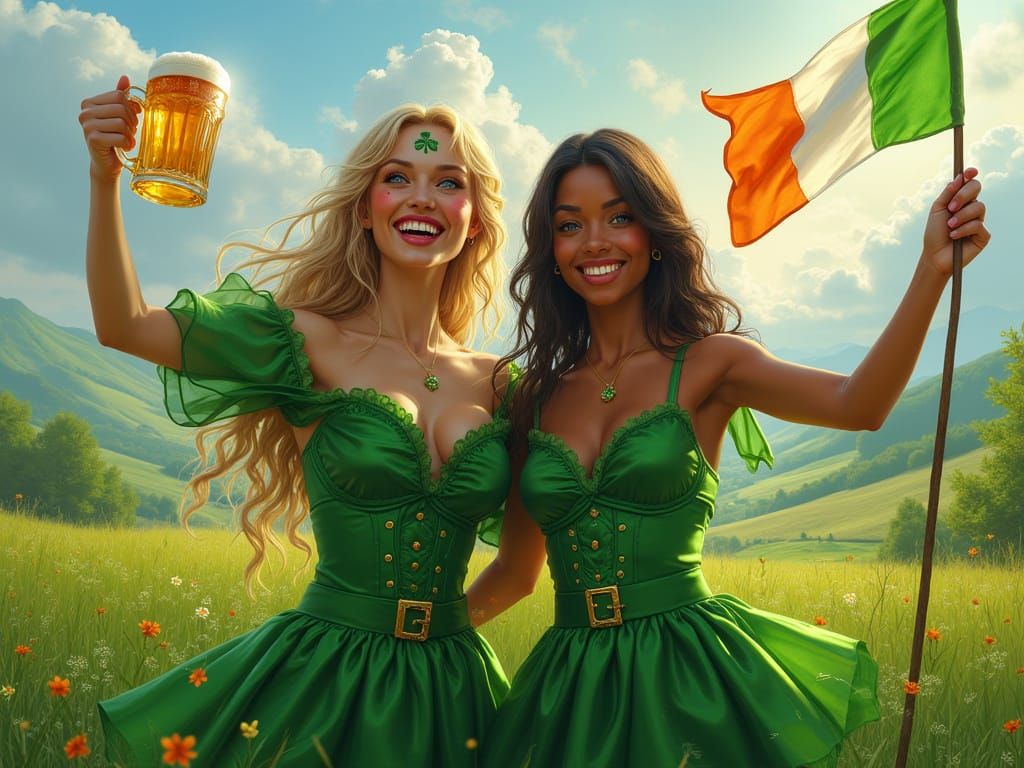 Stunning Women Celebrate St. Patrick's Day in Emerald Irish ...