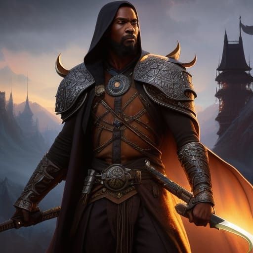 Medieval Warrior in Village, Dynamic Lighting