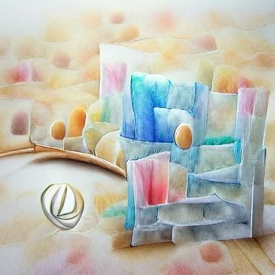 Minimalist Pastel Watercolor Abstract Painting