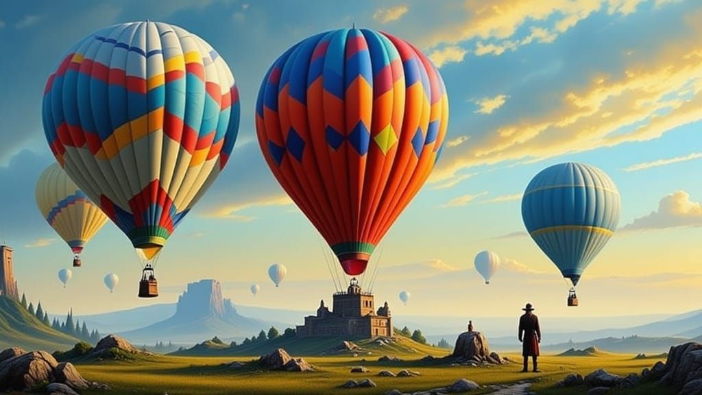 Cyberpunk Cityscape with Vibrant Flux Colors and Luftballons