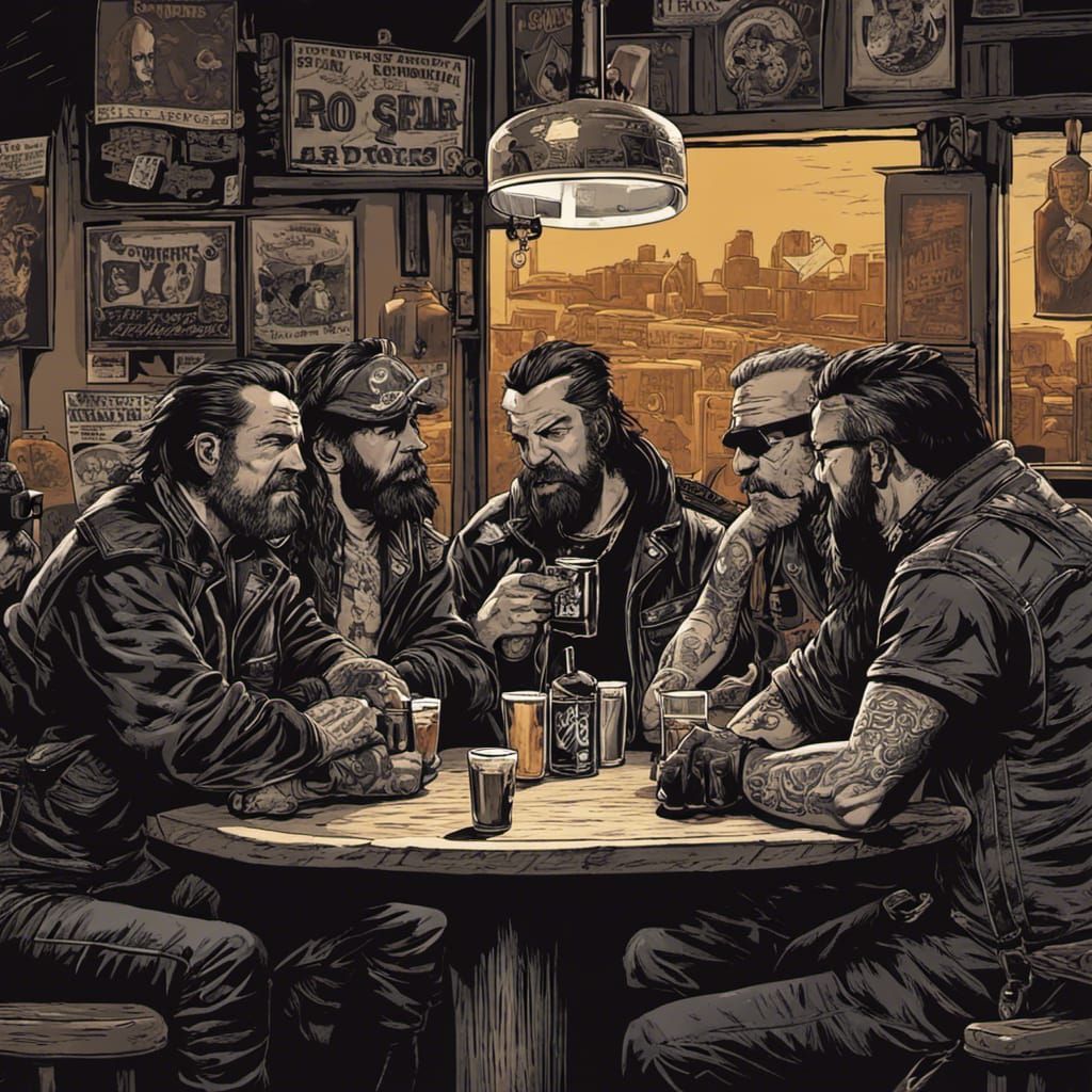 Biker Gang Illustration: Tales from the Road