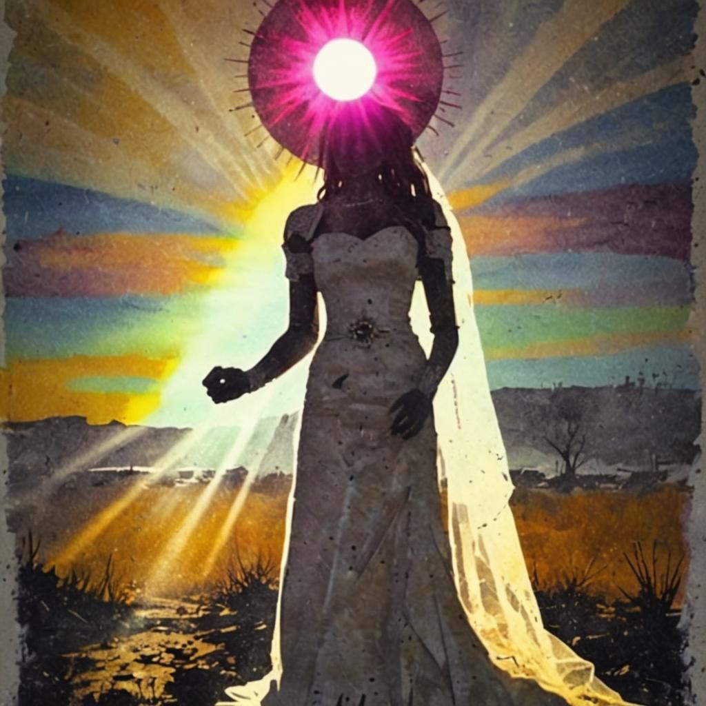 Solar Punk Bride in Post-Apocalyptic Sunscape