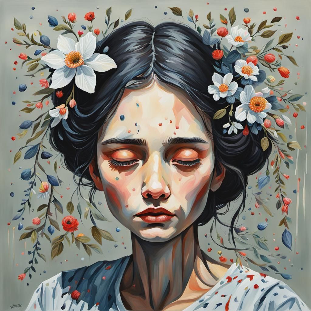 Gouache Painting Asks Forgiveness