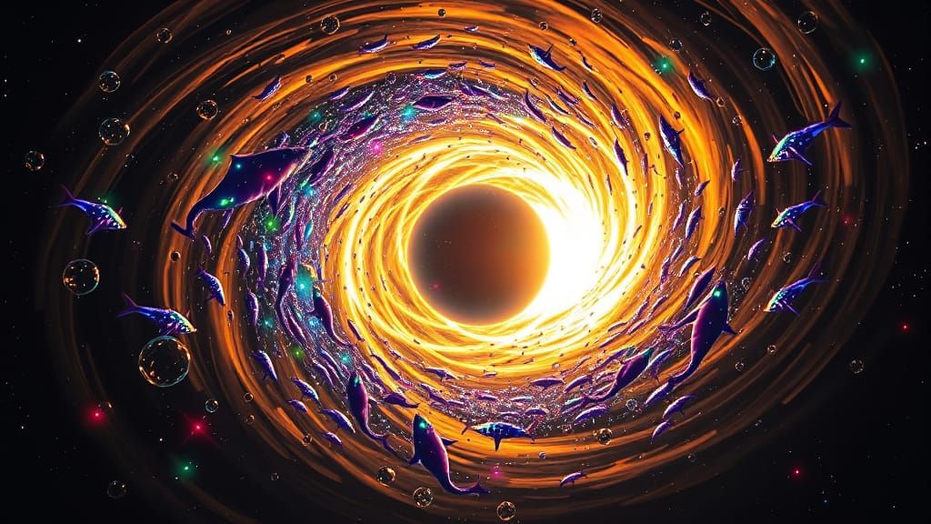 Cosmic Sharknado in Golden Universe Depths