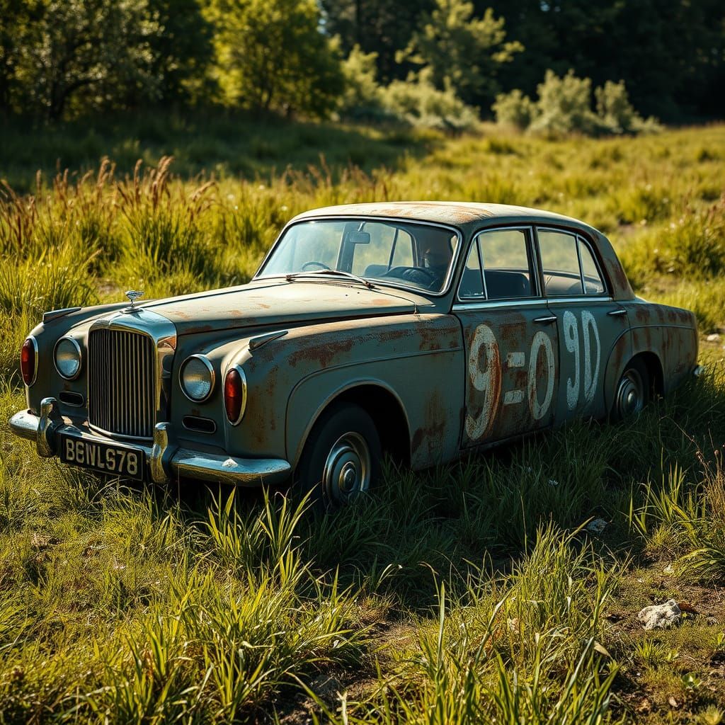 Rusty Bentley 4.5 Litre Abandoned in English Field