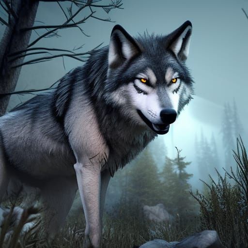 Epic Wolves in 3D Game Cinematic Style