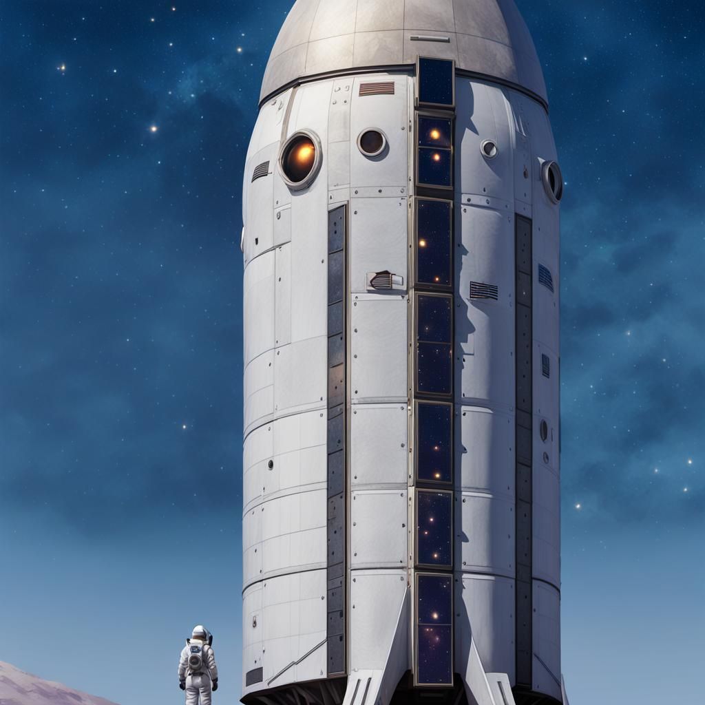 Astronaut Gazing at Nebulae in Sci-Fi Art