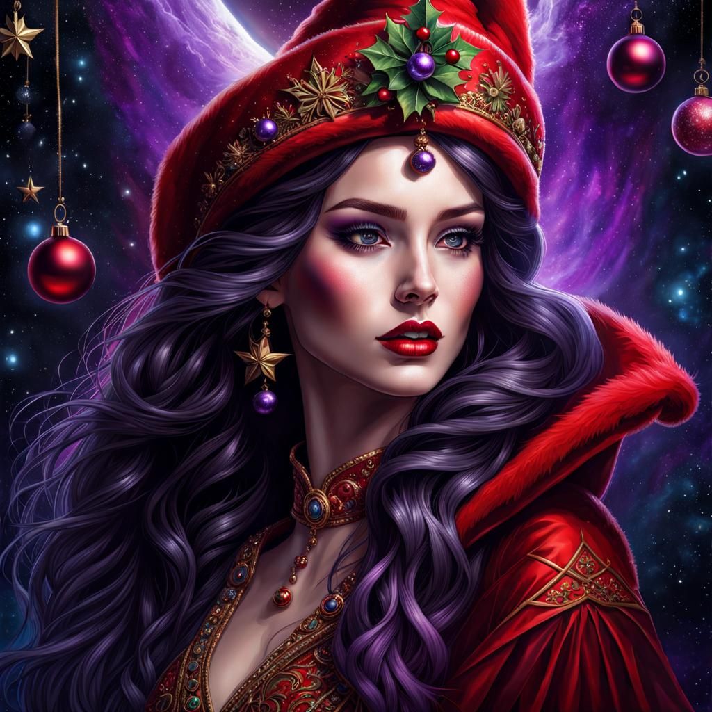 Whimsical Christmas Elf Portrait in Fantasy Art Style