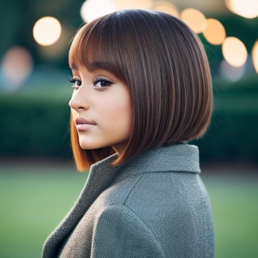 Ariana Grande's Sharp Brown Bob: Professional Photography