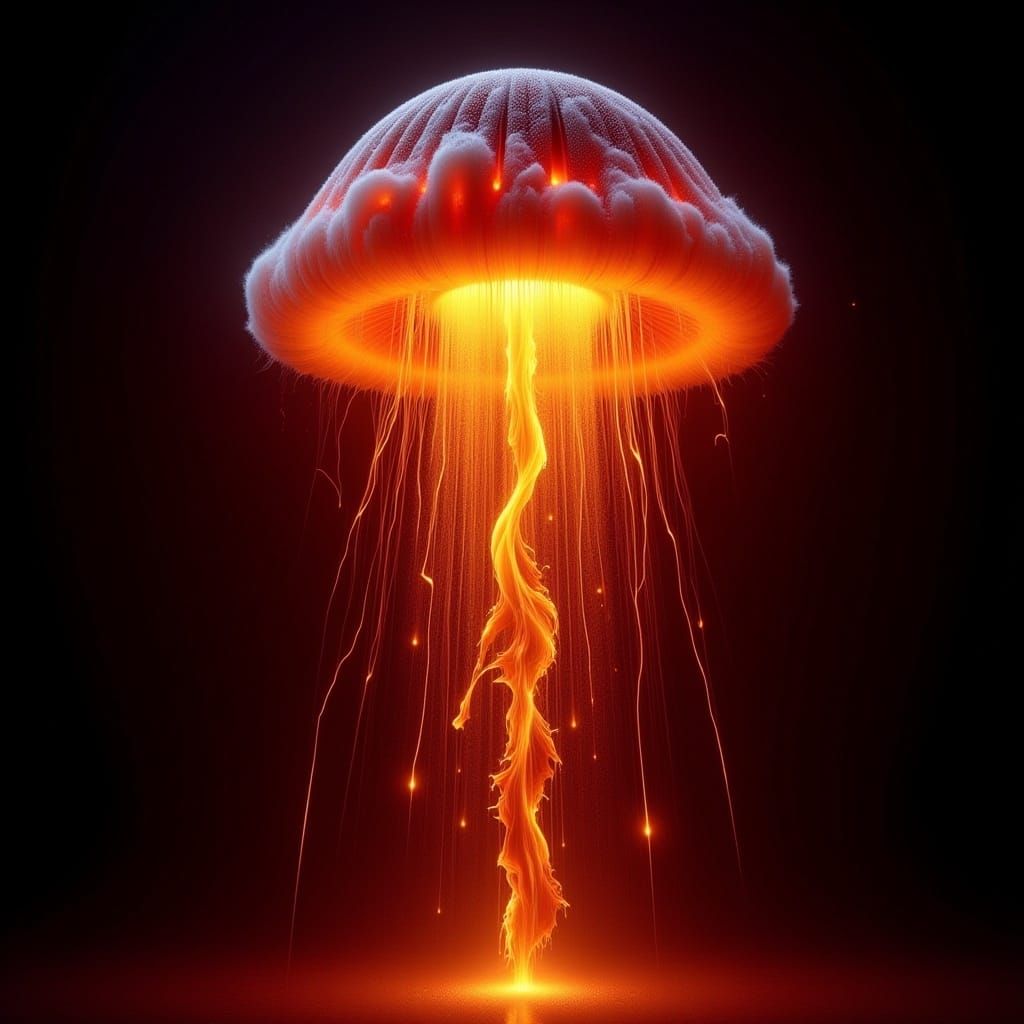 Molten Metal Jellyfish in Fiery Display