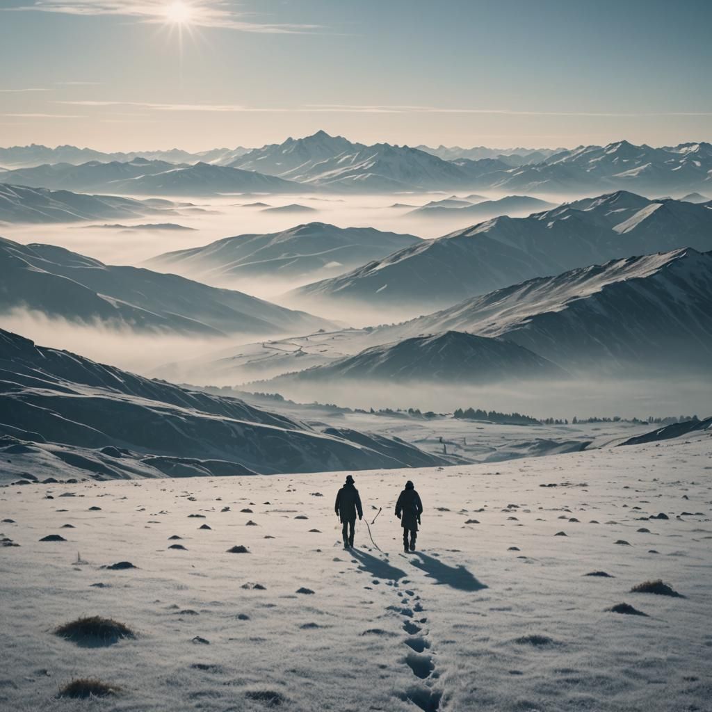 Epic Snowy Plateau in Cinematic Style