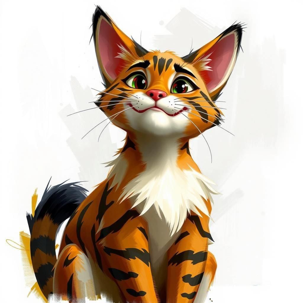 Majestic Tabby Cat Inspired by Disney Concept Art