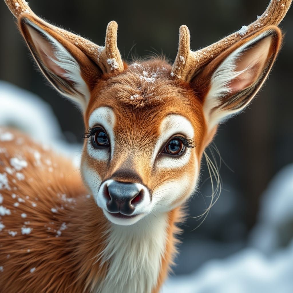 Cute Reindeer Anthro Girl with Human Face