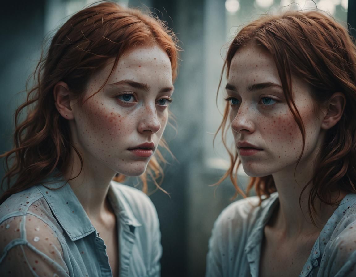 Contemplative Portrait of Two Young Women in Soft Focus