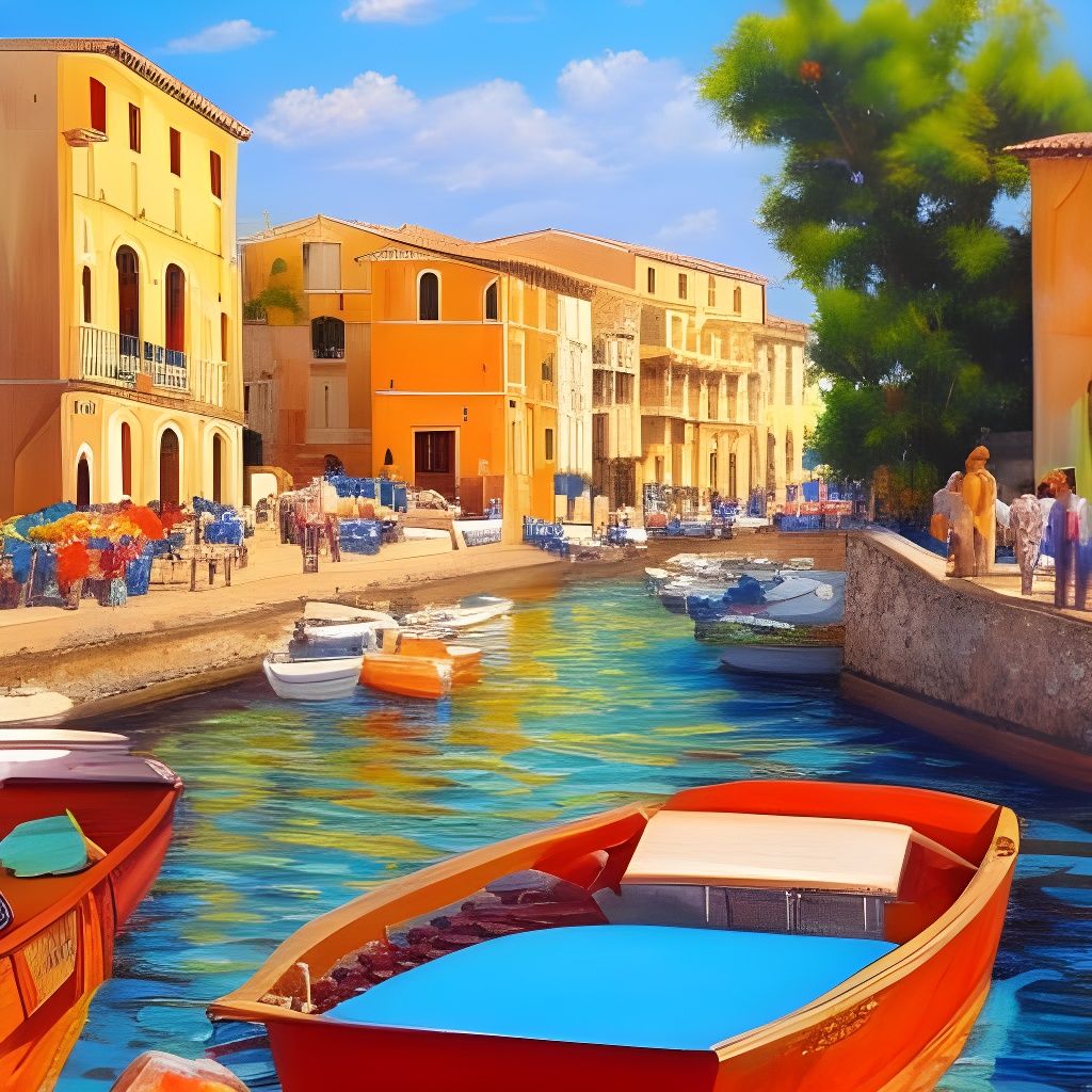 Sunny Sicily Town: Breathtaking Oil Painting