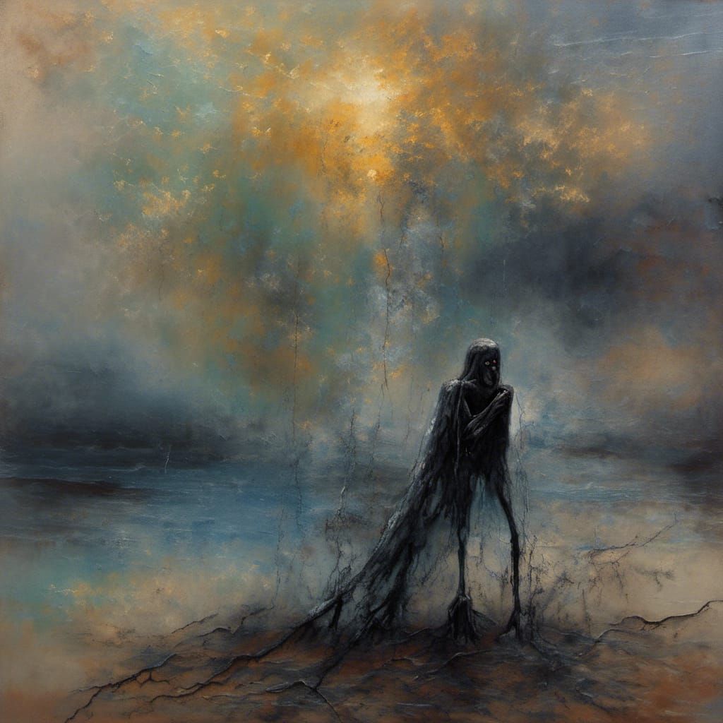 Soul Escaping Body in Dark Fantasy Style