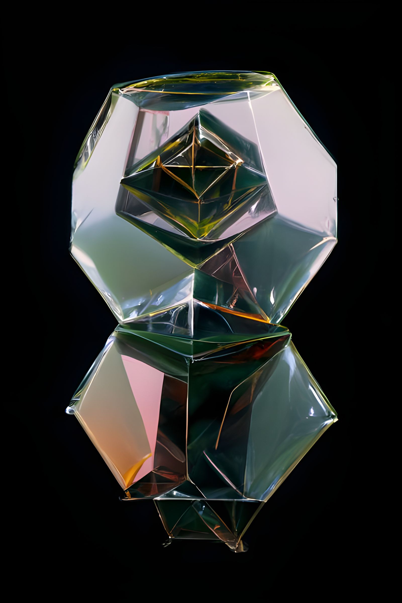 Glass Matrioska in Ethereal Geometric Abstract Style