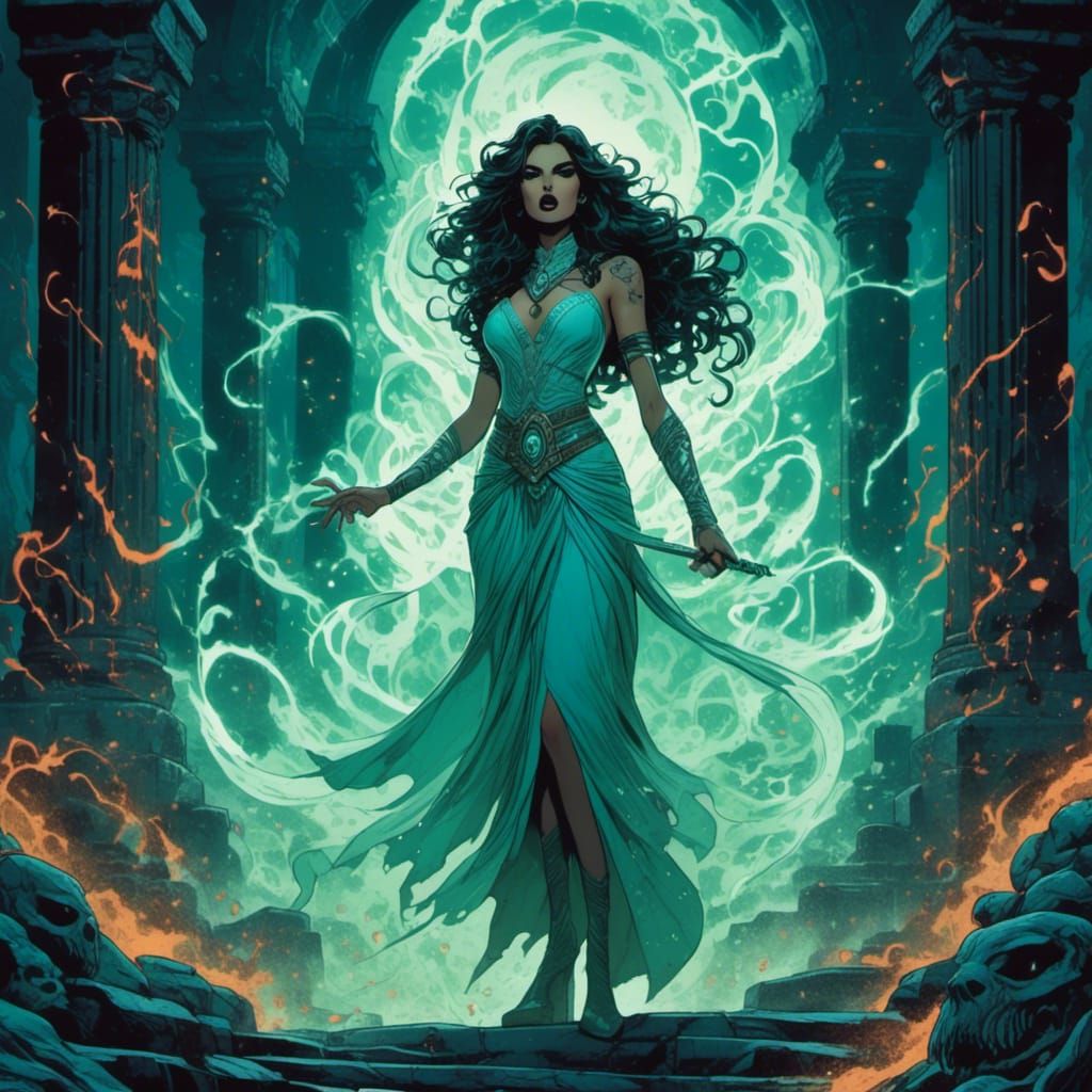 Banshee Haunts Ruins in Gothic Horror Style