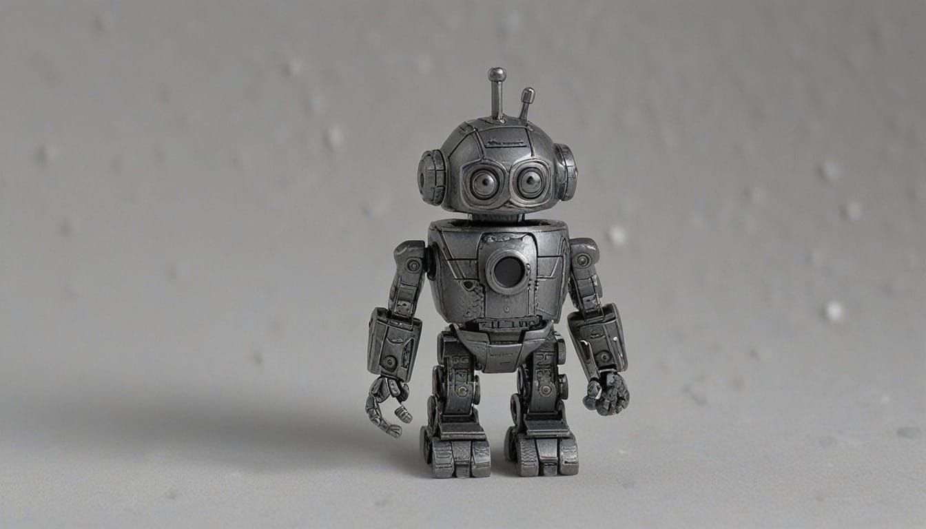 Robot Carved from Pencil Graphite Tip