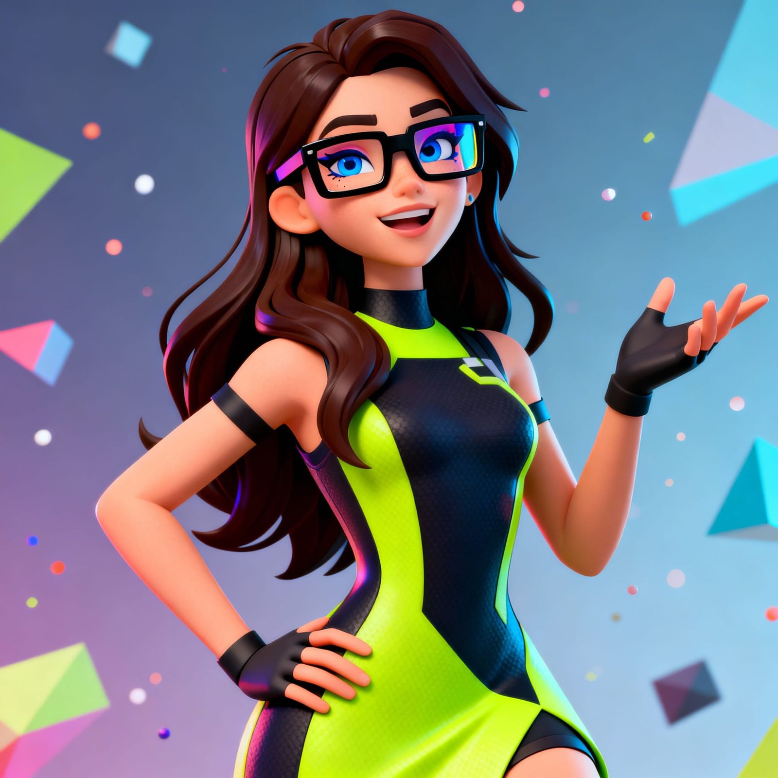 Fortnite Character Style Portrait of Young Woman