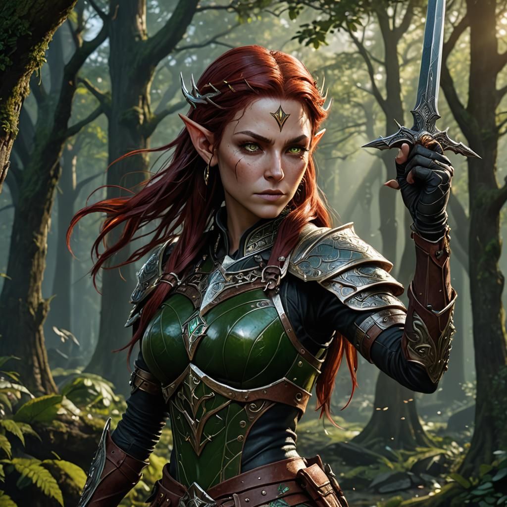 Female Wood-Elf Rogue Concept Art