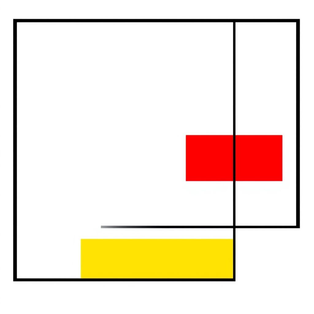 Geometric Minimalist Composition with Coloured Rectangles