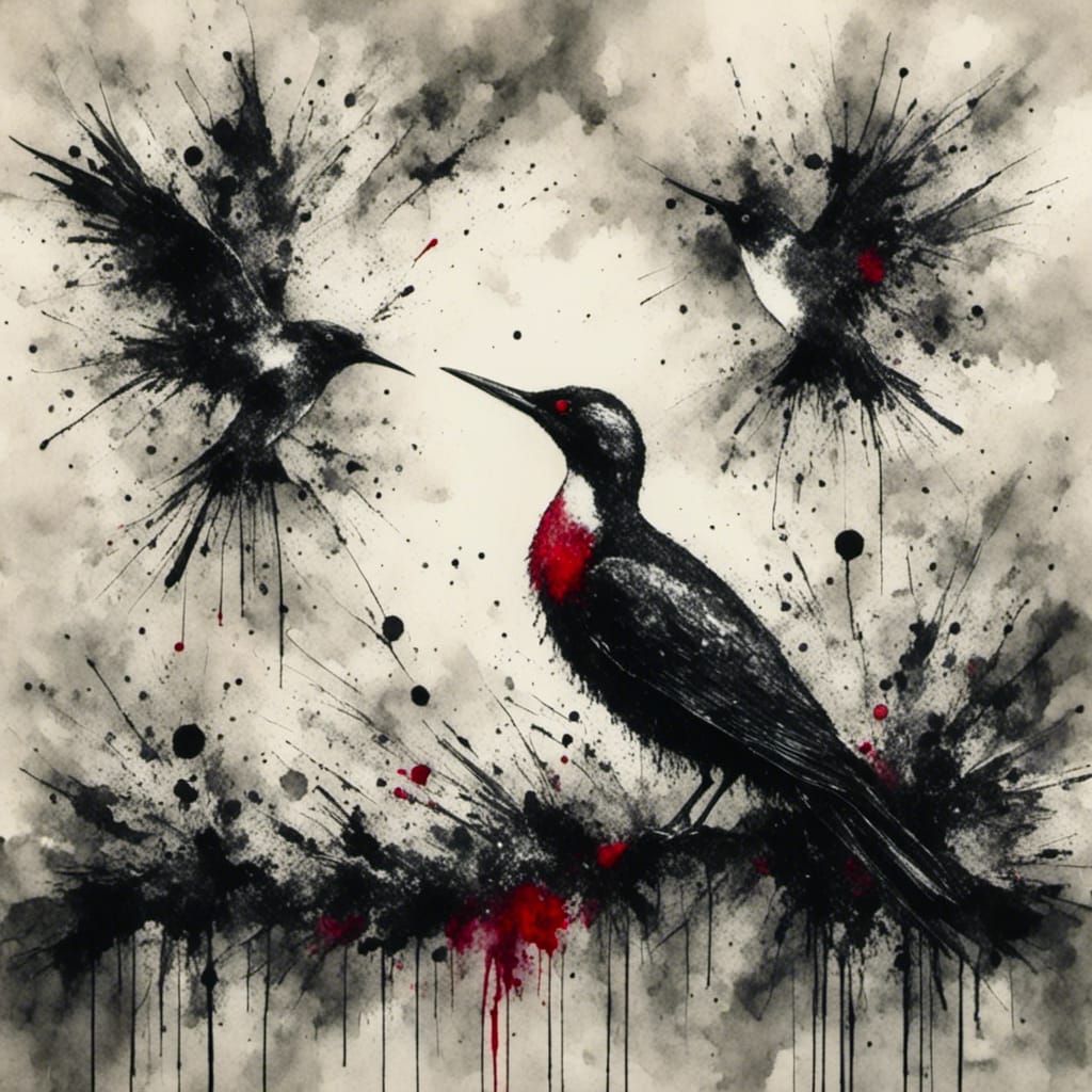 Charcoal Art with Rorschach Influence