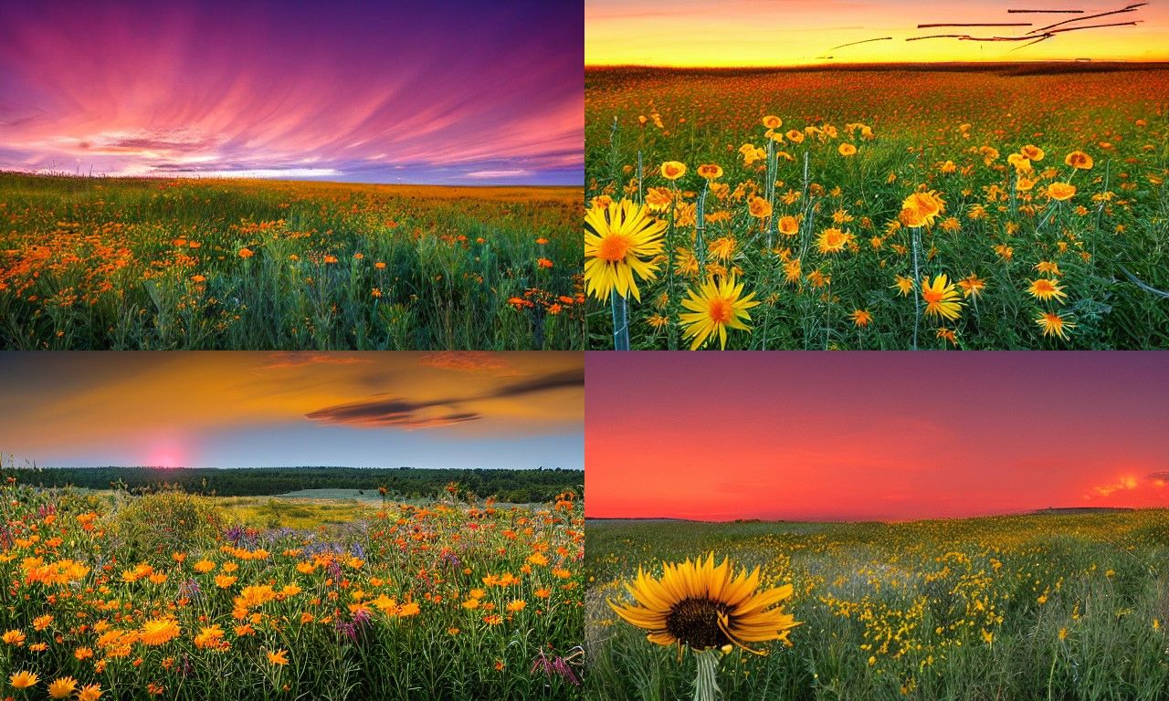 Prairie Sunrise Landscape in Infrared Digital Art