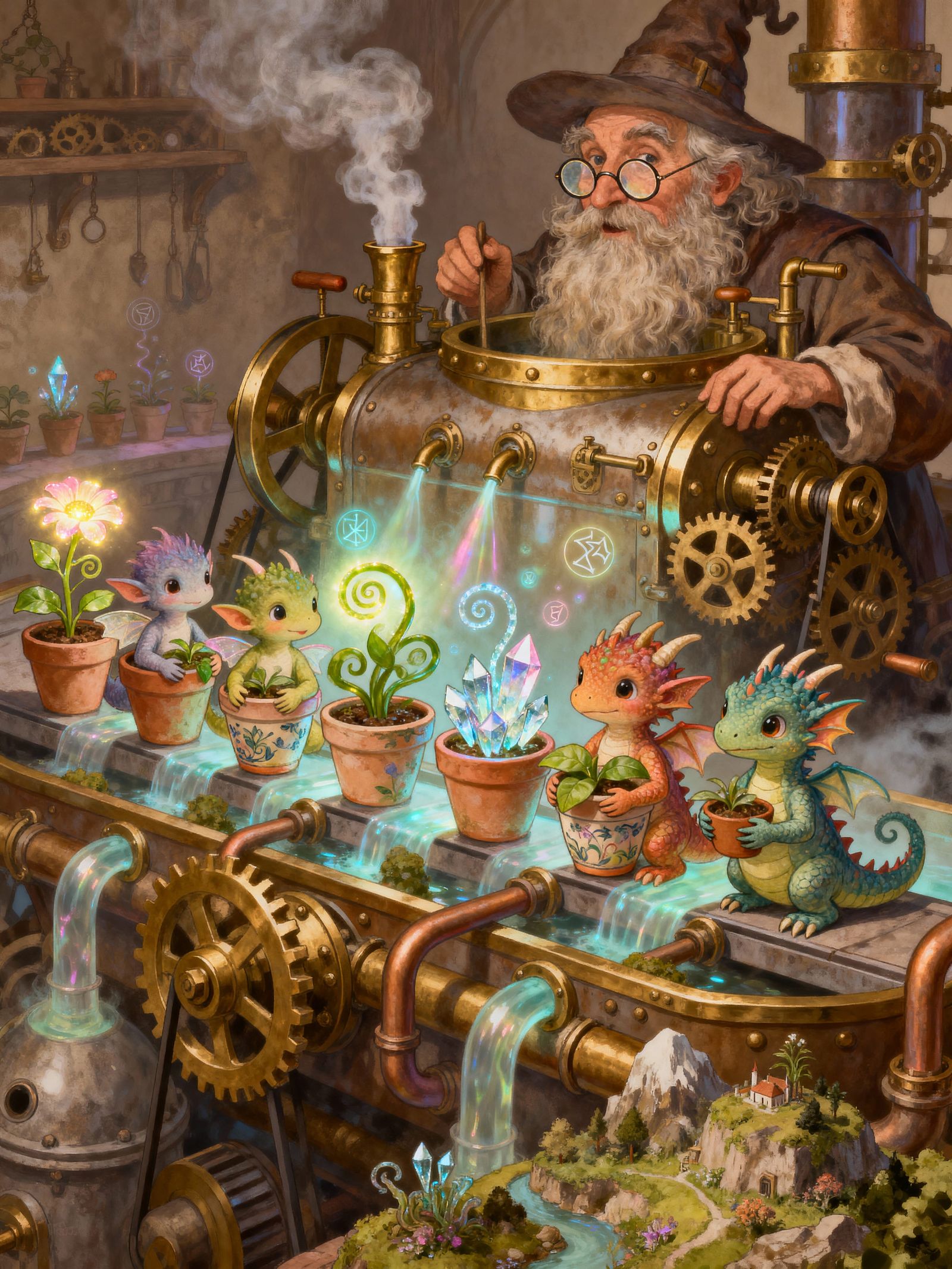 Whimsical Magic Machine Creates Magical Creatures: Cartoon S...