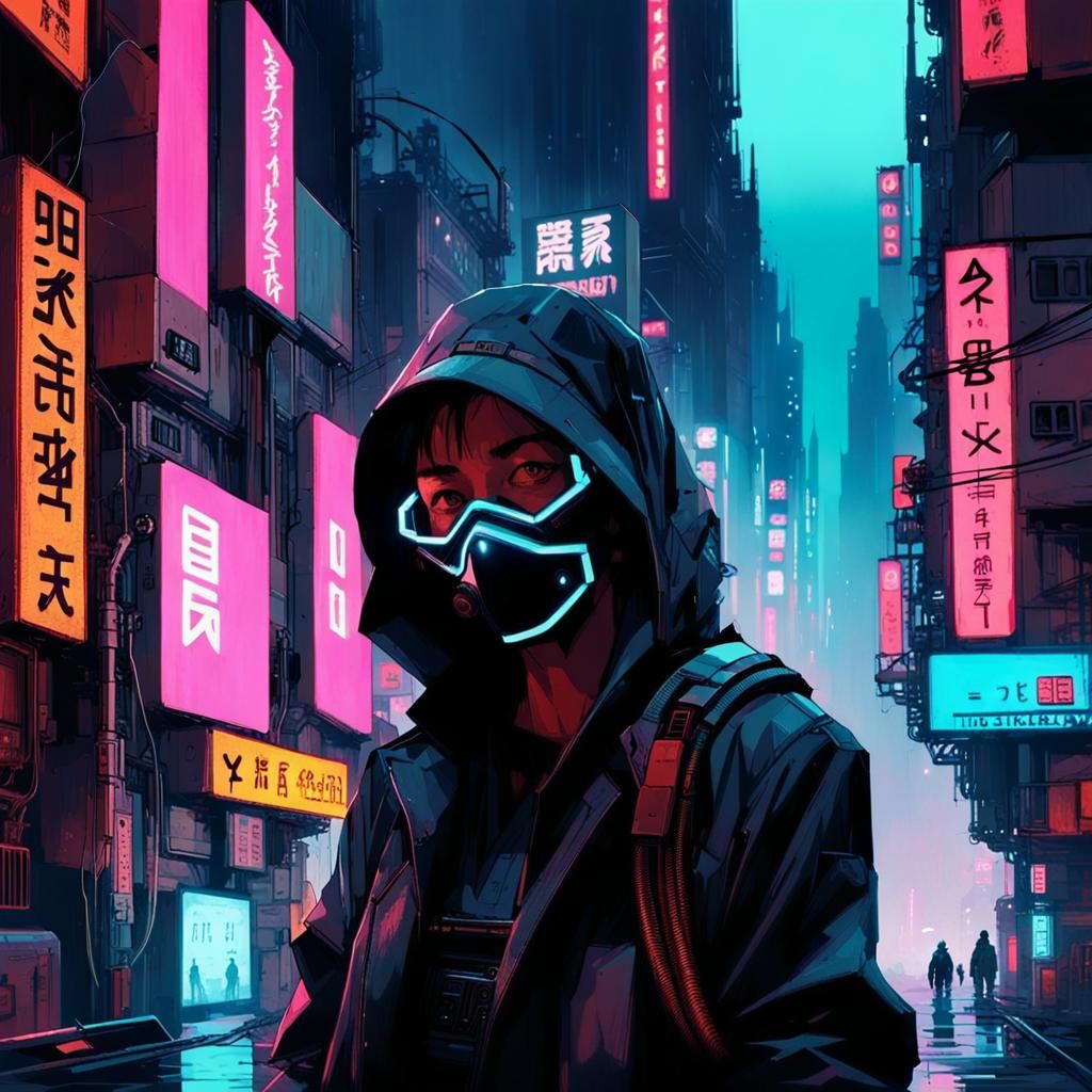 Dystopian Cyberpunk Cityscape Art