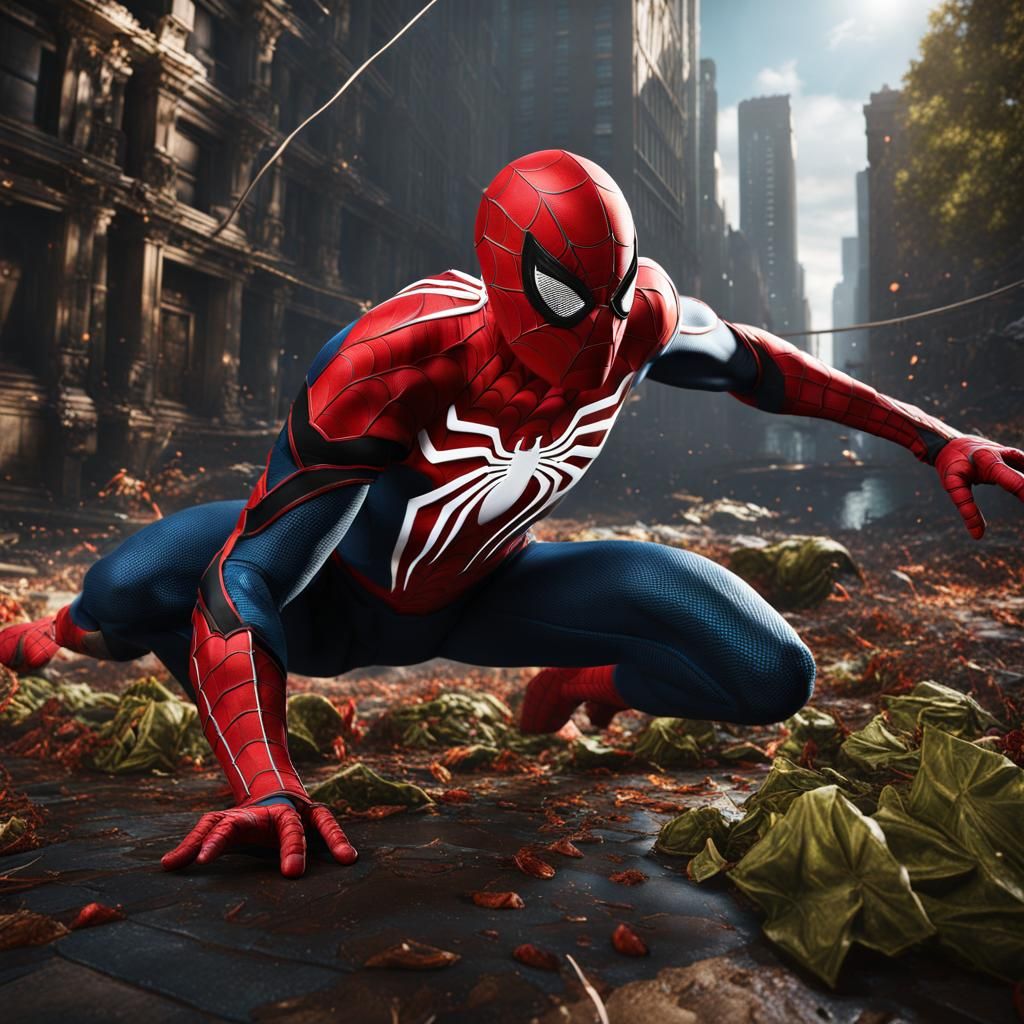 Detailed Matte Painting of Spider-Man in Unreal Engine