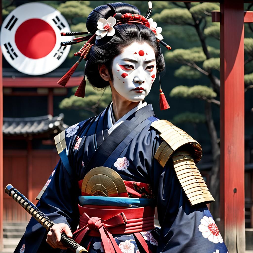 South Korean Samurai in Geisha Style