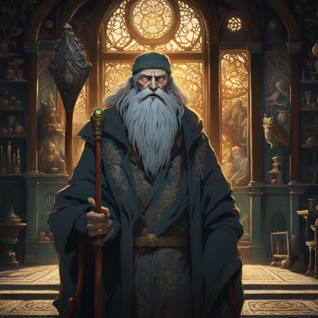 Slavic Magus in Dazhbog Temple: Fantasy Concept Art