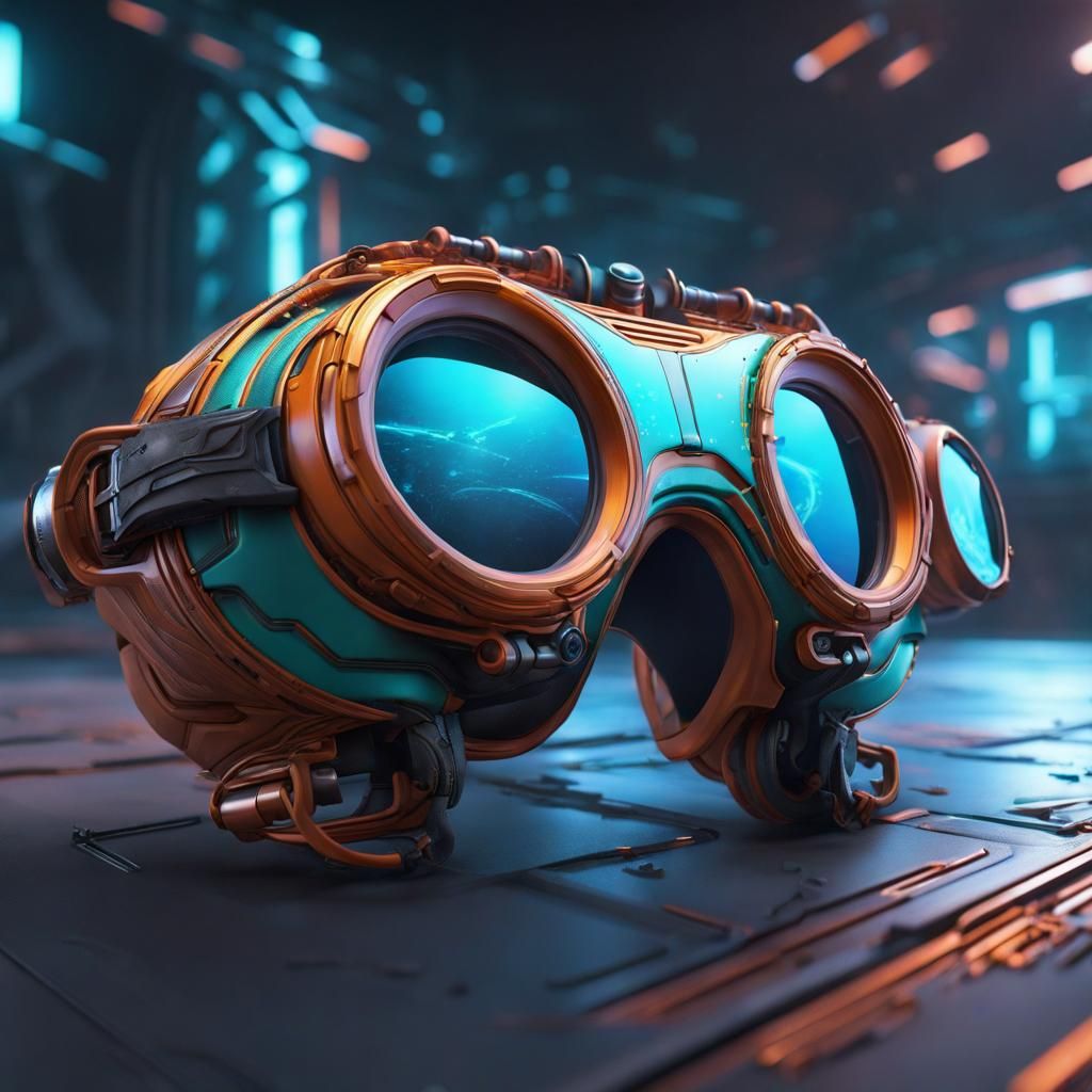 Futuristic Goggles in Detailed Matte Painting Style