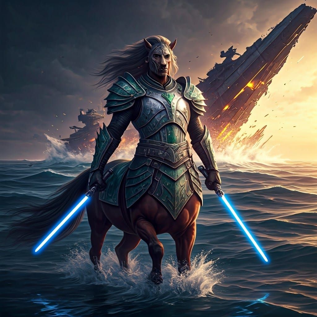Centaur Jedi Knight with Twin Lightsabers
