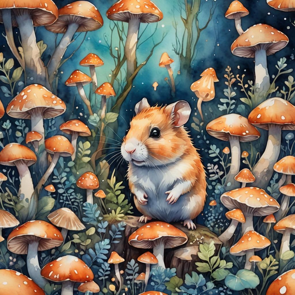 Fantasy Hamster in Whimsical Wonderland